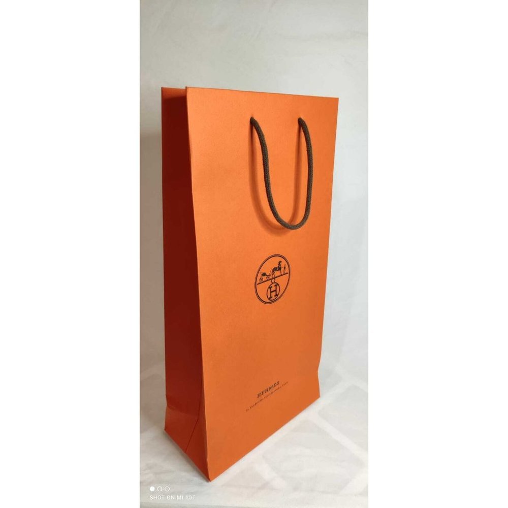 Hermes Paper Reusable Shopping Bag Orange 16.4" x 8.2" x 4" - Picture 5 of 7